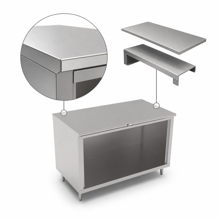 Product image #4 for John Boos Open Front Stainless Steel Work Table with Cabinet Base, 60" W x 30" D