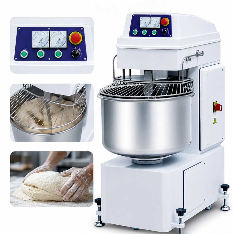 Product image #4 for Primo PSM-120E Floor Model Commercial Spiral Dough Mixer with 204 Qt Bowl, Twin Motors, and 2-Speed Control