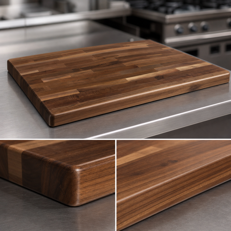 Product image #4 for Boos Block American Black Walnut Blended Edge Grain Kitchen Countertop, 18 x 25 x 1-1/2 Inch Thick, Varnique Finish