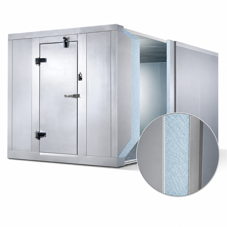 Product image #4 for AmeriKooler Outdoor Quick Ship Walk-In Freezer Panels Only with Aluminum Floor, Nominal 6 ft x 10 ft x 7 ft 7 in