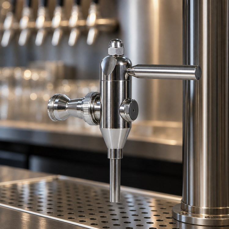 Product image #4 for Swing Lever Flow Control Beer Faucet, 304 Stainless Steel, Polished