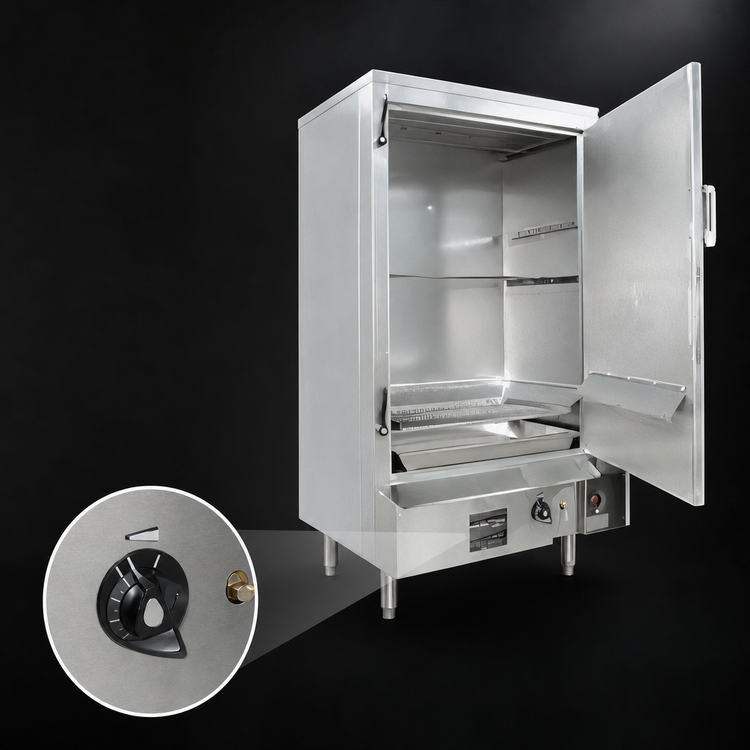 Product image #4 for MasterRange 36-Inch Natural Gas Smokehouse, Right-Hinged, Stainless Steel Front & Sides