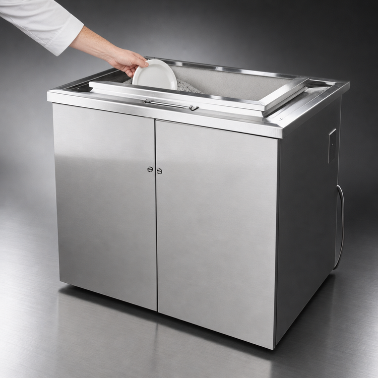Product image #4 for Blakeslee BB-1224 Silver Saver Stationary Open-Top Stainless Steel Burnisher System