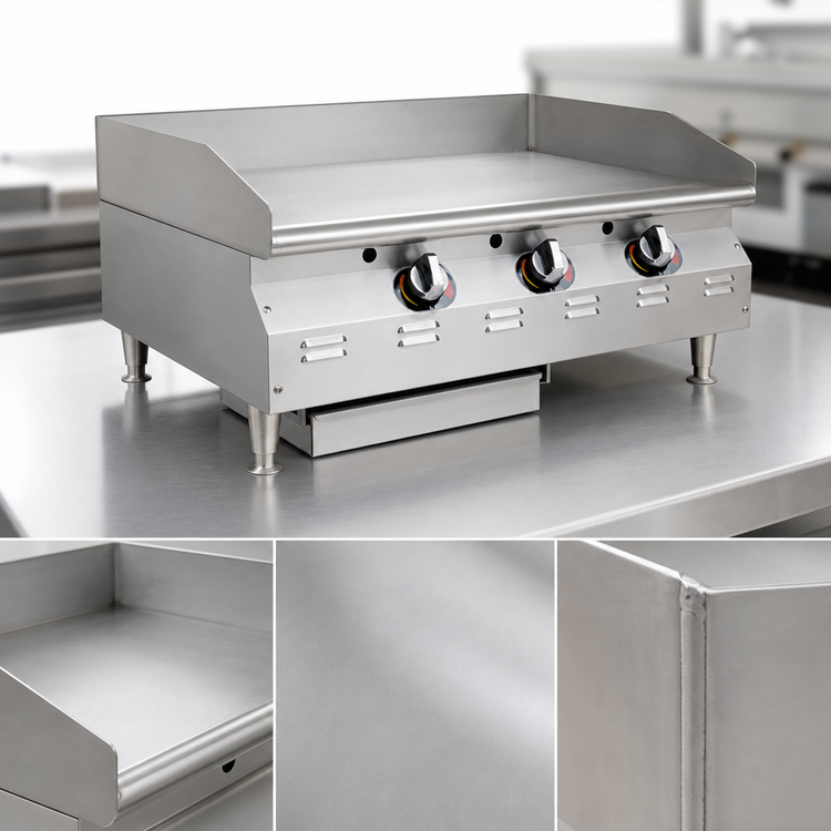 Product image #4 for RedHots Chef's Line Extra-Deep Countertop LP Gas Griddle, 15 Inch, Thermostatic Controls With Safety Pilots