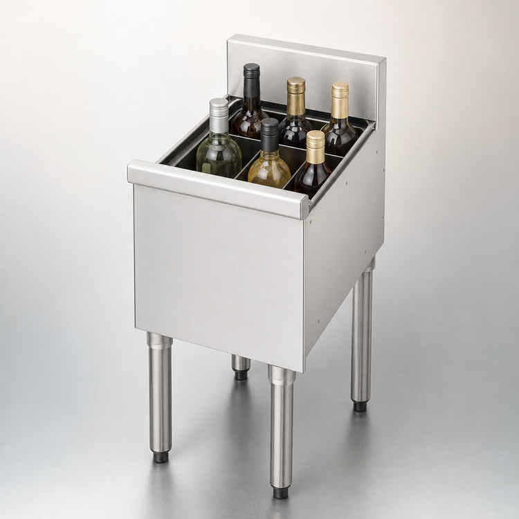 Product image #4 for Eagle Group 2200 Series Underbar Side-to-Side Modular Add-On Bottle Storage Unit, 12 x 24 Inch, 6-Bottle Capacity