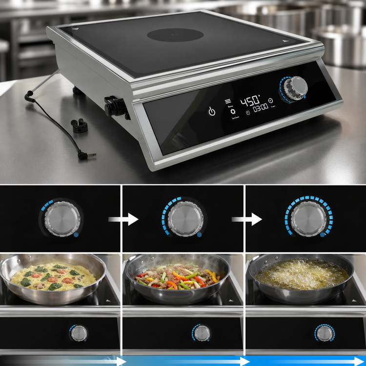 Product image #4 for Vollrath High Power 4-Series Countertop Induction Range with Temperature Control Probe, 3000W