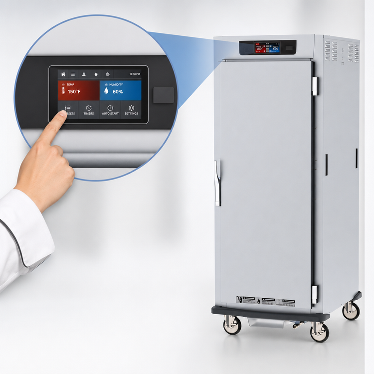 Product image #4 for Metro C5 9 Series Full-Height Pass-Thru Controlled Humidity Heated Holding and Proofing Cabinet with Solid and Glass Doors and Lip Load Slides