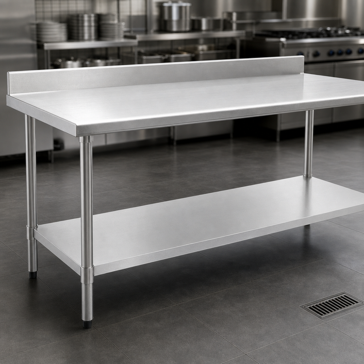 Product image #4 for Eagle Spec-Master Marine Series 108-Inch x 24-Inch Stainless Steel Work Table with 4-1/2-Inch Backsplash and Adjustable Undershelf
