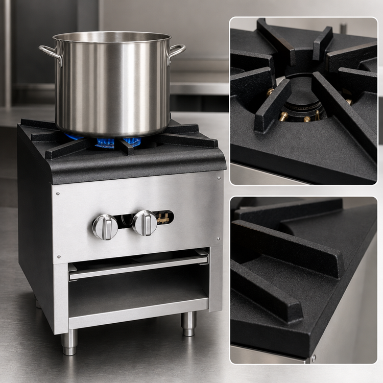 Product image #4 for Serv-Ware SSSP-1 Single Burner Natural Gas Stock Pot Range