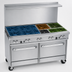 Thumbnail image #4 for Southbend Ultimate 60-Inch Commercial Gas Restaurant Range with 9 Open Burners, 2 Cabinets and Hi-Shelf