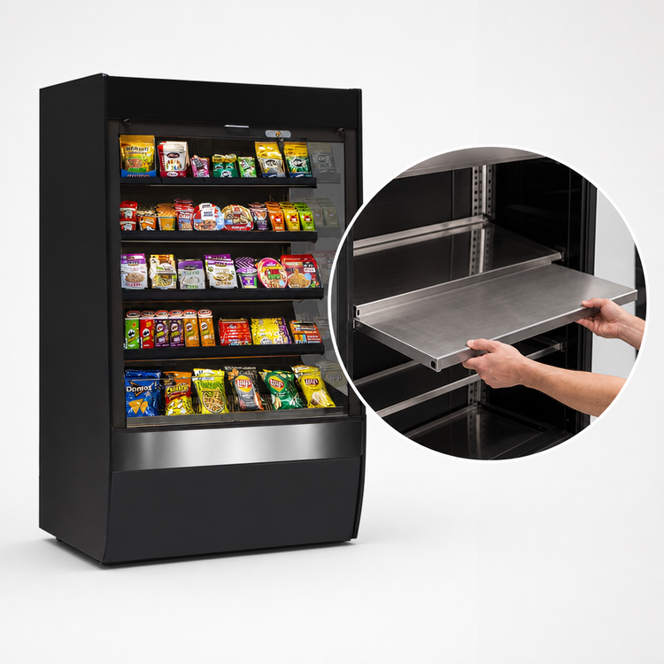 Product image #4 for Federal Industries Vision Series VHSS2478C High-Profile Curved End Self-Serve Heated Merchandiser, 24 x 33 x 78 Inches, 4 Heated Shelves, 208-240V