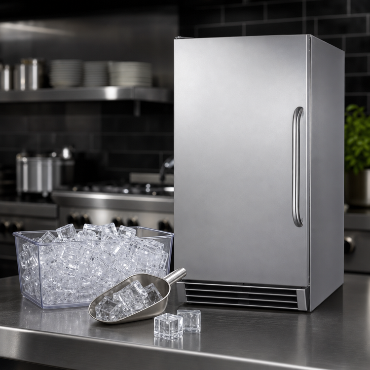 Product image #5 for Summit Commercial 15-Inch Outdoor/Indoor Undercounter Clear Cube Ice Maker with 50 lb Daily Production and 25 lb Bin
