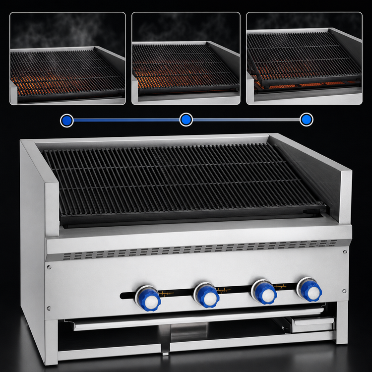 Product image #4 for Steakhouse IAB-24 24-Inch Countertop Gas Charbroiler with 4 Radiant Burners
