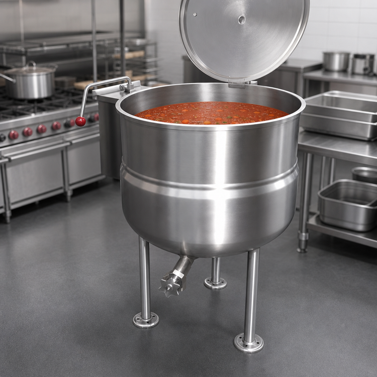 Product image #4 for Crown DL-100 100 Gallon Direct Steam Stationary Kettle with 2/3 Jacket