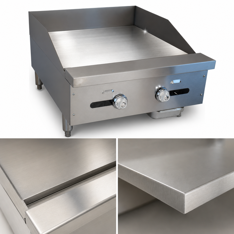 Product image #4 for Comstock-Castle FHP24-24T Countertop Gas Griddle with Thermostatic Controls, 24-Inch x 21-Inch Polished Steel Plate