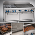 Thumbnail image #4 for Comstock-Castle F3226-3RB 60-Inch Commercial Gas Range with 4 Star Open Burners, 36-Inch Char-Broiler, 2 Standard Ovens, and High Backguard
