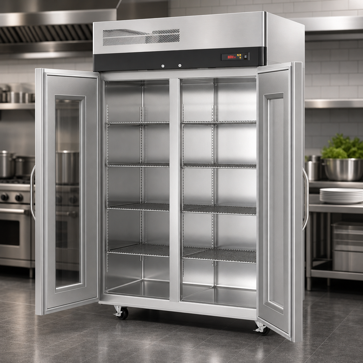 Product image #4 for Turbo Air M3 Series Two-Section Reach-In Heated Holding Cabinet with Glass Doors, 42.9 Cu. Ft., Stainless Steel