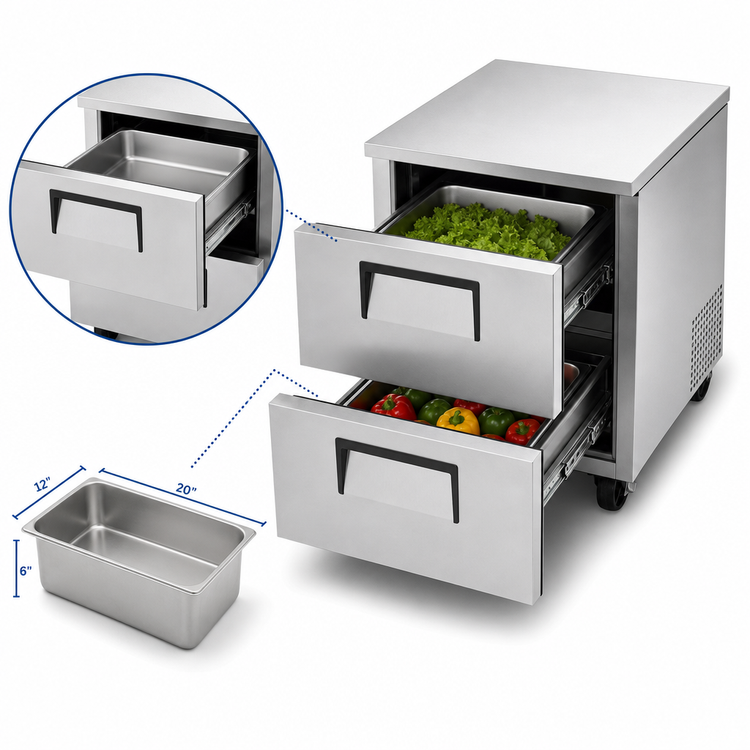 Product image #4 for True 27-Inch Two-Drawer Undercounter Refrigerator, 33°F to 38°F
