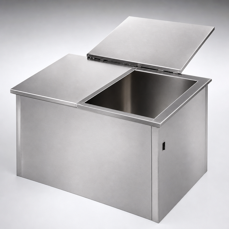 Product image #4 for Randell Custom & Serving Drop-In Ice Bin Without Cold Plate, 60 lb Capacity, Stainless Steel Top and Interior