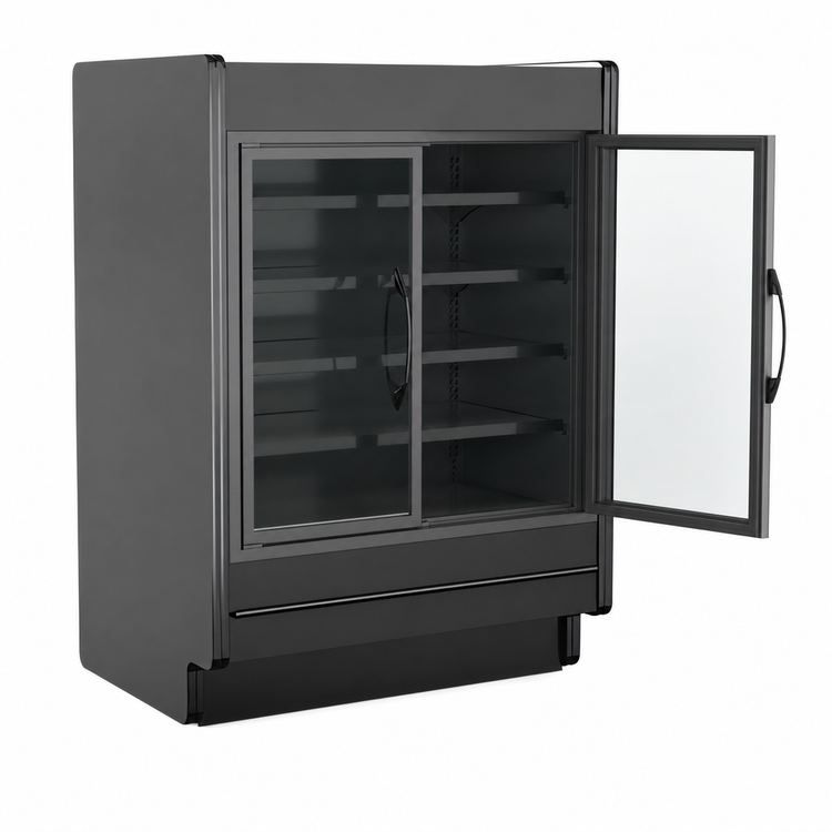Product image #4 for Structural Concepts Fusion 2-Section Self-Service Glass Door Freezer, Remote DX, Black