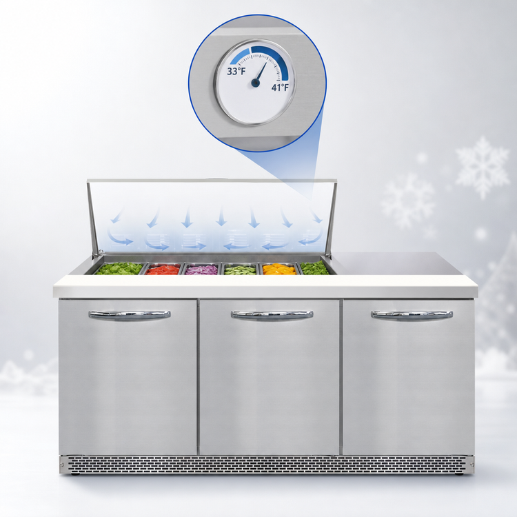 Product image #4 for Continental Refrigerator SW72N18M-FB 72" Mighty Top Front Breathing Sandwich Unit