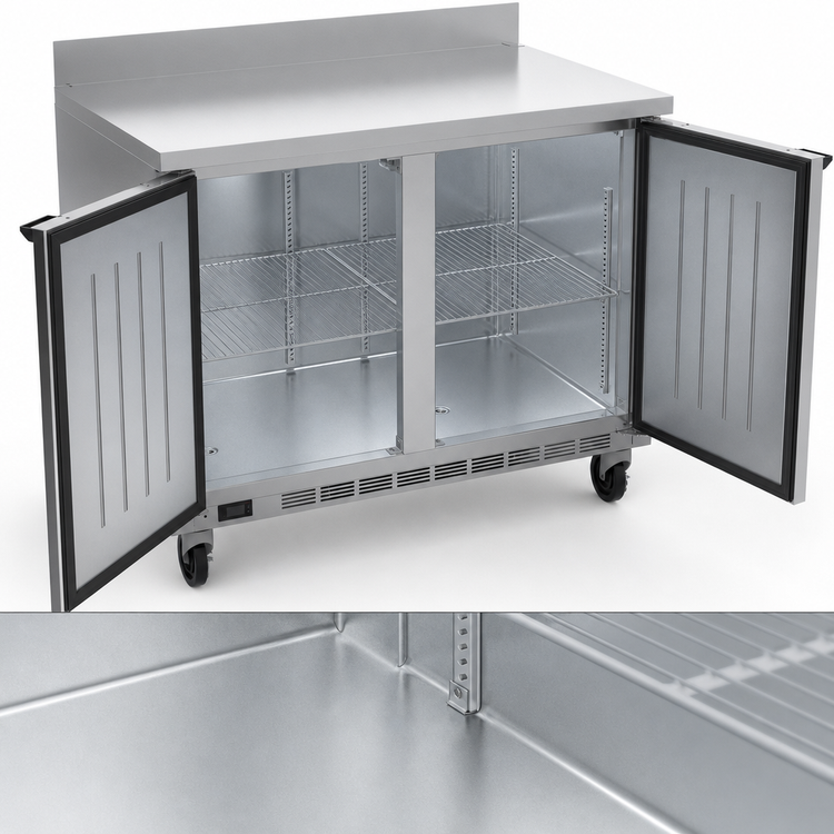 Product image #5 for Beverage Air WTR48AHC 48-Inch Two-Section Solid Door Worktop Refrigerator