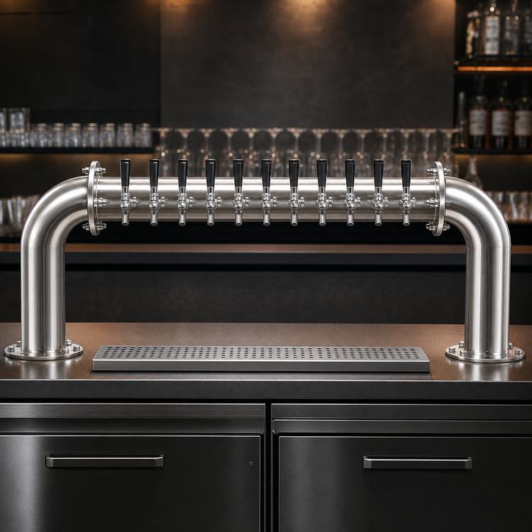 Product image #4 for Perlick Pass-Thru Glycol-Cooled 12-Faucet Countertop Brew Pipe Draft Beer Tower