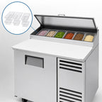 Thumbnail image #4 for True Mfg. - General Foodservice TPP-AT-44-HC 44-3/4-Inch 1-Door Pizza Prep Table with 6-Pan Rail and Cutting Board
