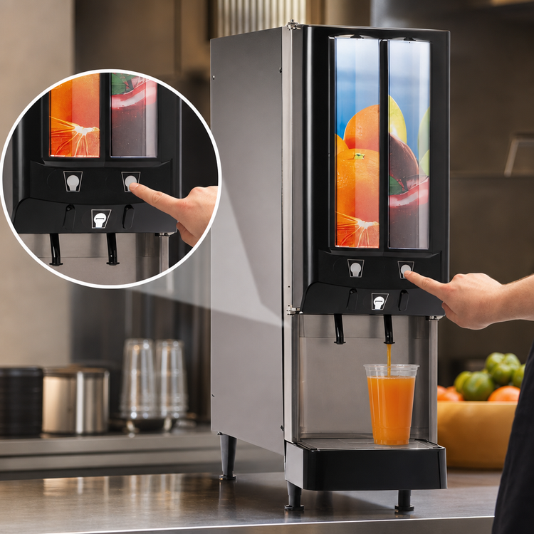 Product image #4 for BUNN Silver Series 2-Flavor Countertop Cold Beverage Dispenser with Lighted Door