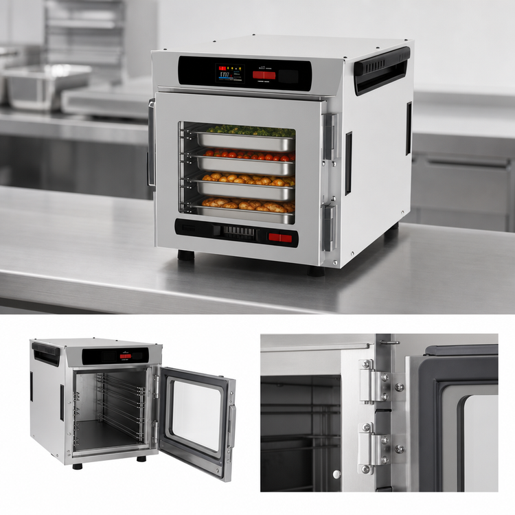 Product image #5 for Metro HotBlox Narrow 4-Pan Countertop/Stacking Insulated Holding Cabinet with Digital Touchscreen and Clear Door