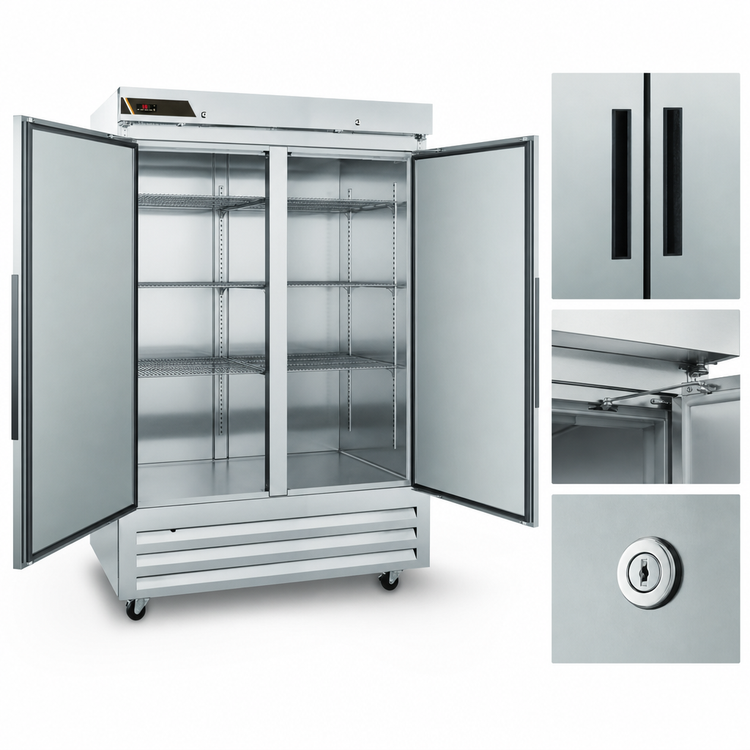 Product image #4 for Traulsen Centerline CLBM-49F-FS-LR Two-Section Reach-In Freezer, 43.88 Cu. Ft., Bottom-Mount, Full-Height Solid Doors