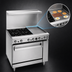 Thumbnail image #4 for Imperial Pro Series 36-Inch Gas Restaurant Range with 4 Open Burners and 12-Inch Griddle