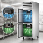 Thumbnail image #4 for True Mfg. - General Foodservice SPEC SERIES STA1DTA-2HS-HC One-Section Dual-Temperature Reach-In Refrigerator/Freezer, Half-Size Solid Doors