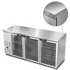 Thumbnail image #4 for Hoshizaki BB80-G-S 80-Inch Three-Section Glass Door Back Bar Cooler, Stainless Steel, 26.74 Cu. Ft., Side-Mount Refrigeration