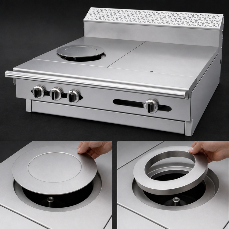 Product image #4 for Garland Cuisine Series 36-Inch Heavy-Duty Gas Modular Top Combination Hot Top Range