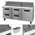 Thumbnail image #4 for Hoshizaki Steelheart SR72B-30MD4 72-Inch Three-Section Mega Top Prep Refrigerator with 1 Solid Hinged Door and 4 Drawers