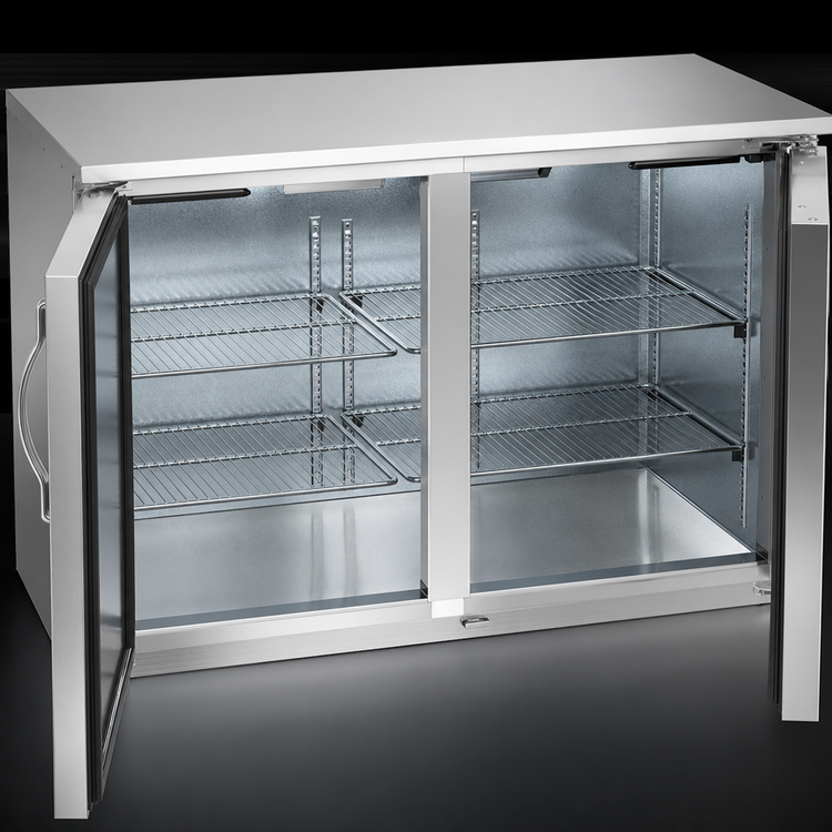 Product image #4 for Beverage-Air BB48HC-S Two-Section Solid Door Back Bar Refrigerator, 48 Inch Stainless Steel