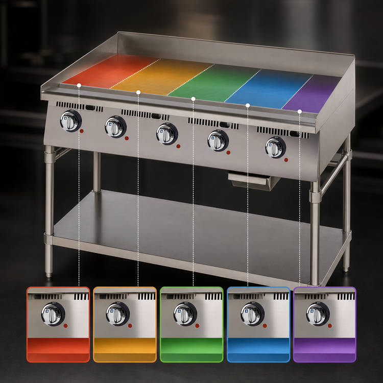 Product image #4 for Ultra-Max 60-Inch Countertop Gas Griddle with 1-Inch Steel Plate and Mechanical Snap-Action Thermostat