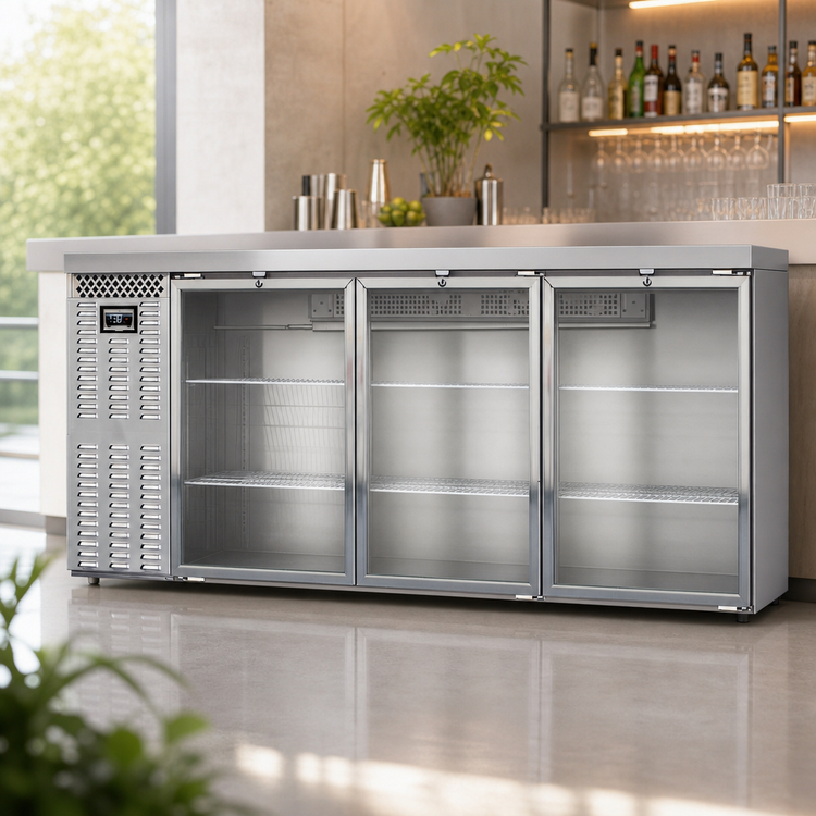 Product image #4 for Continental Refrigerator BB79NSSGD 79" Three Glass Door Refrigerated Back Bar Cooler