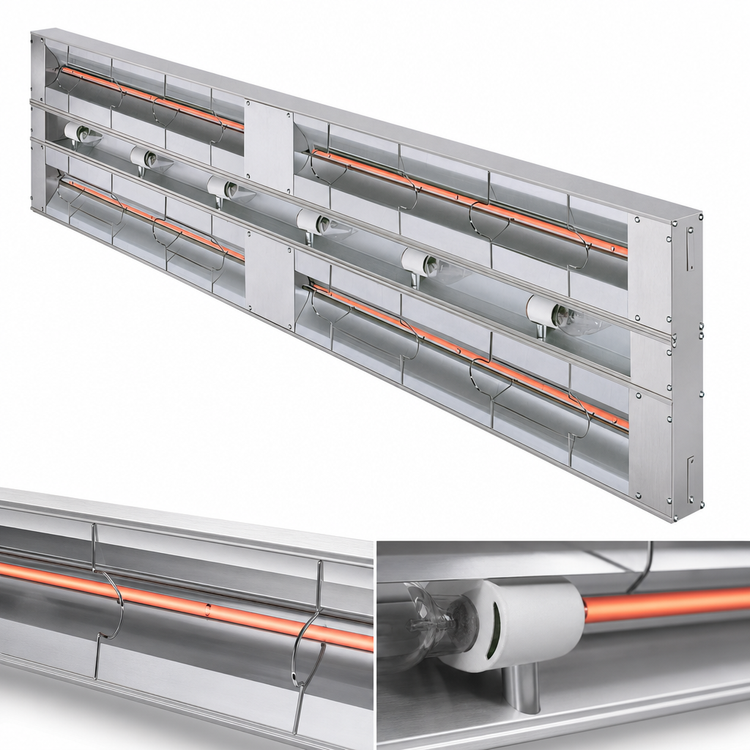 Product image #4 for Hatco Glo-Ray 48-Inch Lighted Infrared Strip Heat Lamp Food Warmer