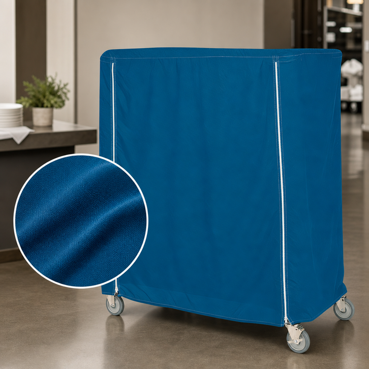 Product image #4 for Metro 60 x 24 x 74 Inch Queen Mary/Banquet Cart Cover, Uncoated Nylon, Mariner Blue