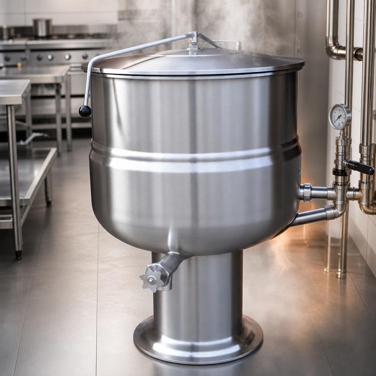 Product image #4 for Crown DP-40 40 Gallon Direct Steam Stationary Kettle with 2/3 Jacket