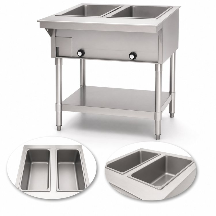 Product image #4 for Eagle Group 33-Inch Electric Open Base Hot Food Table with 2 Wells, 240V