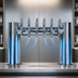 Thumbnail image #4 for Micro Matic Metropolis H 2-Column 6-Faucet Air-Cooled Stainless Steel Countertop Draft Tower