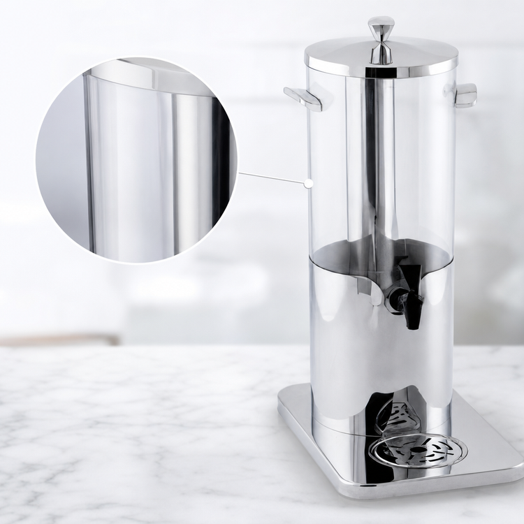 Product image #4 for American Metalcraft Mini Single Juice Dispenser, 5.3 Qt., Polycarbonate Body with Stainless Steel Frame
