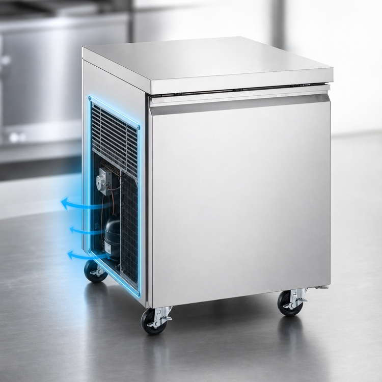 Product image #4 for Aurora One-Section 27-Inch Undercounter Reach-In Freezer, 6.3 Cu. Ft., Rear-Mount Self-Contained, Stainless Steel