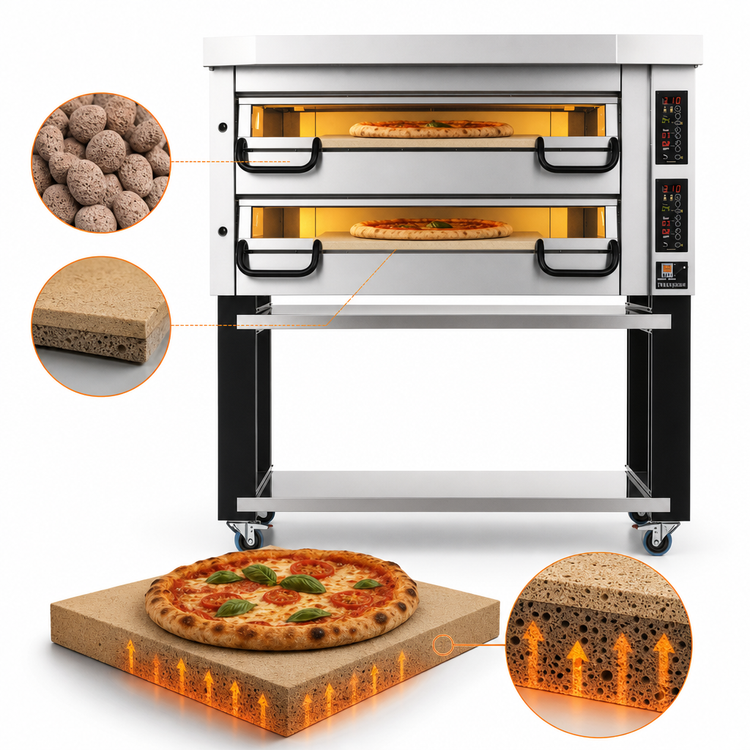 Product image #4 for PizzaMaster PM 922ED 2-Deck Electric Pizza Deck Oven with Hearth Stone Baking Surface