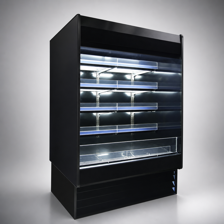 Product image #4 for Howard-McCray 35E Series 75-Inch Remote Multi-Purpose Open Merchandiser with 4 Lighted Shelf Rows