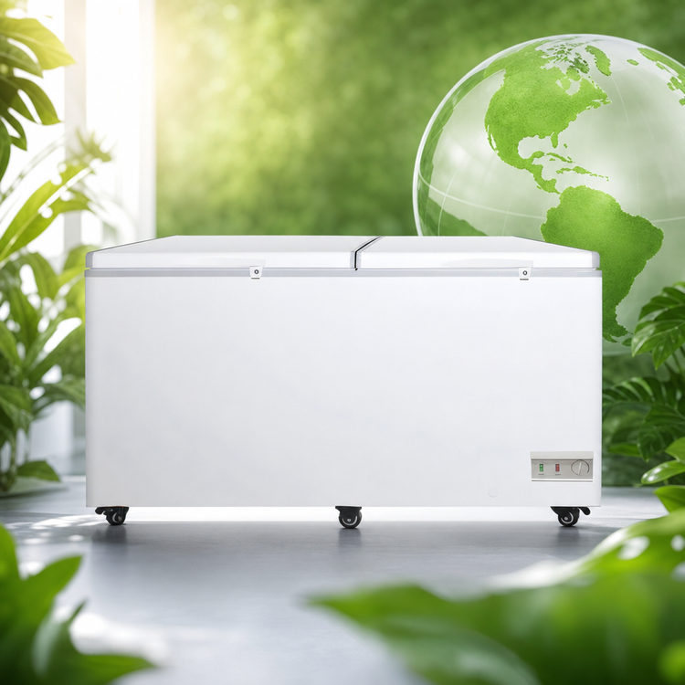 Product image #4 for Excellence Commercial Products BD-31 Jumbo Storage Commercial Chest Freezer, 30.7 Cu. Ft., White, Two Solid Hinged Locking Lids