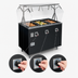 Thumbnail image #4 for Vollrath 2-Series Affordable Portable 3-Well Mobile Hot Food Station with Buffet Breath Guard and Lights, Enclosed Storage Base, Granite
